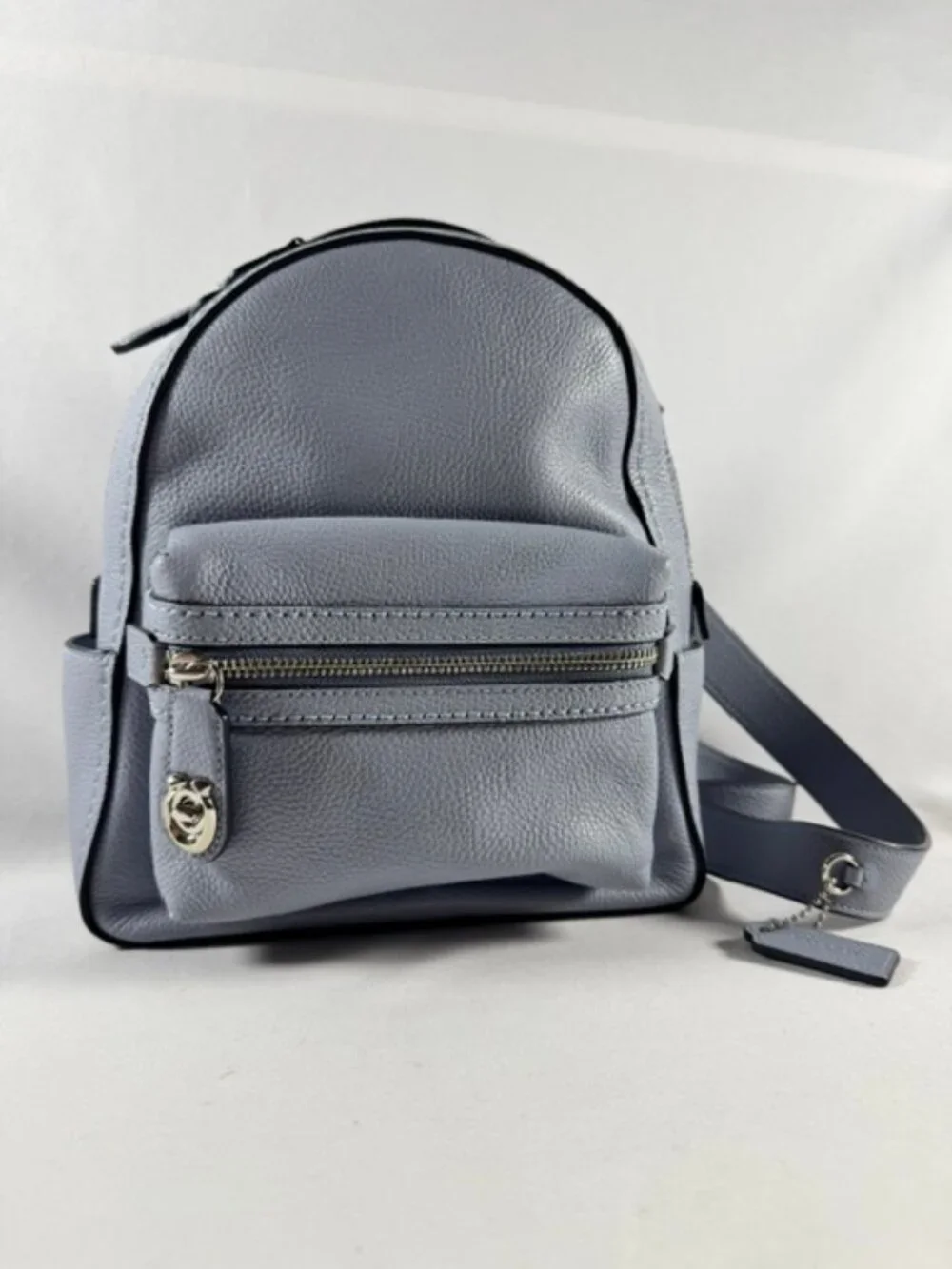 COACH Campus Backpack 23 Pebbled Leather #31032, Blue/Periwinkle (RARE) & SHW